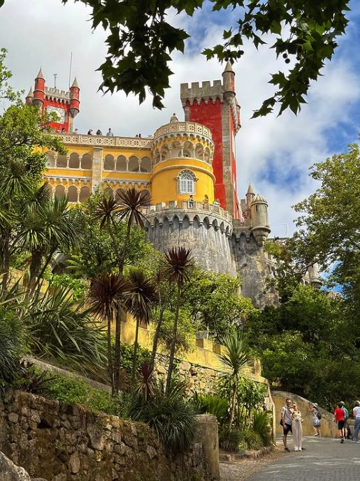A guided group at Pena Palace in Sintra, Portugal